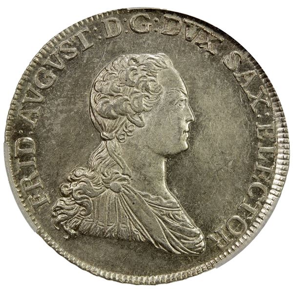 SAXONY: Friedrich August III, 1763-1806, AR 2/3 thaler, Dresden, 1767. PCGS AU58