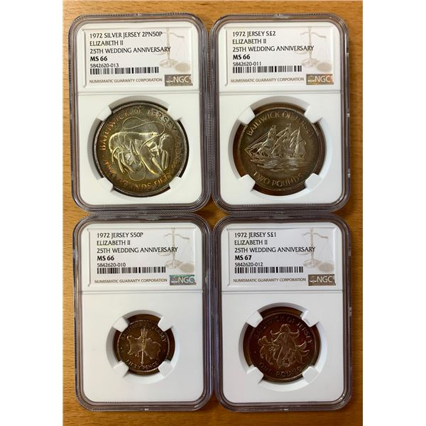 JERSEY: Elizabeth II, 1952-, AR proof set, 1972