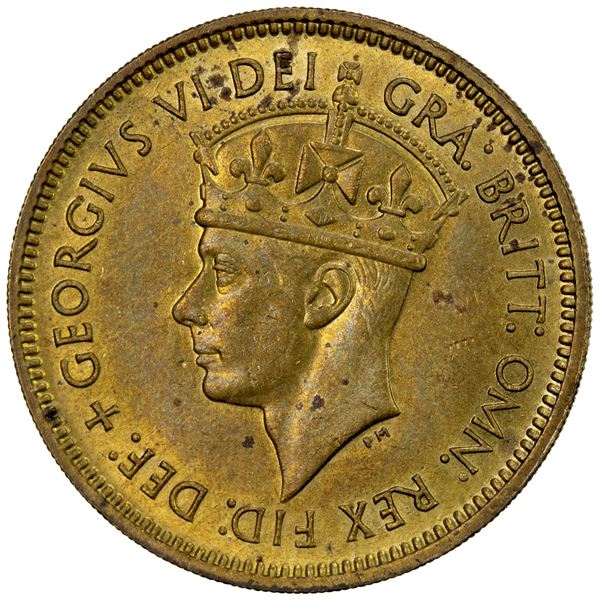 BRITISH WEST AFRICA: George VI, 1936-1952, shilling, 1952-H/KN. UNC