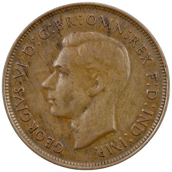 AUSTRALIA: George VI, 1936-1952, AE penny, 1946. VF