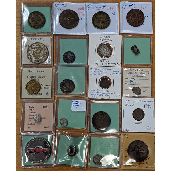 WORLDWIDE: LOT of 20 coins and exonumia