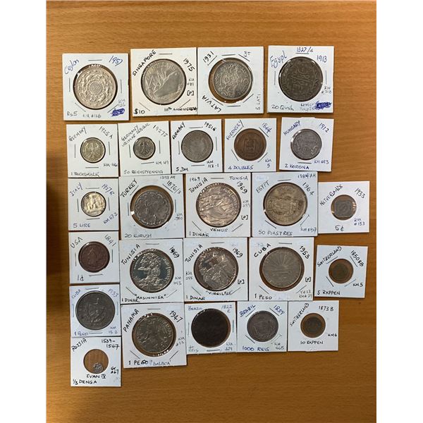 WORLDWIDE: LOT of 25 coins