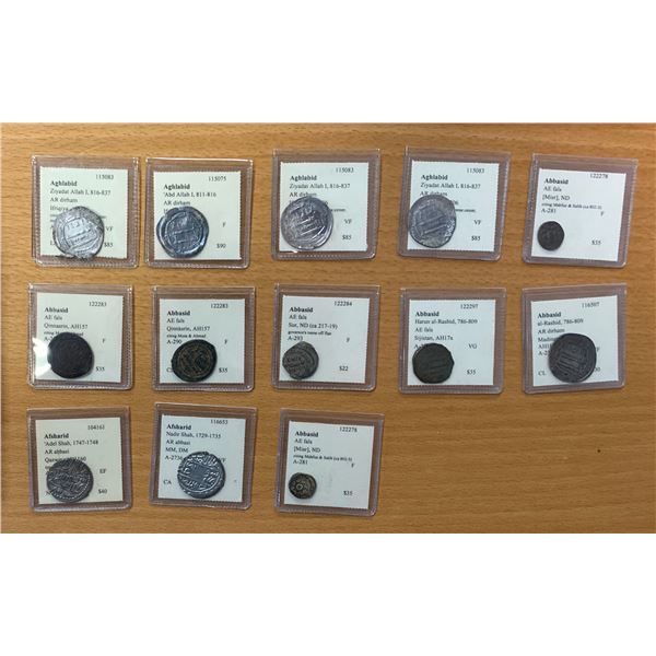 WORLDWIDE: LOT of 13 Islamic coins