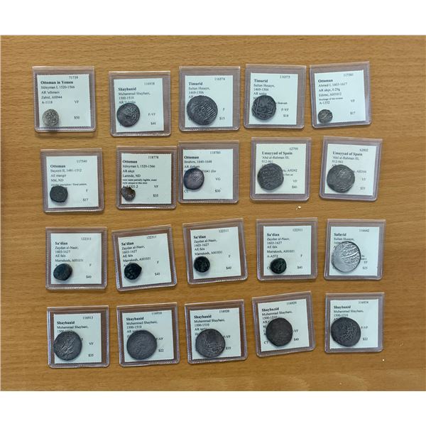 WORLDWIDE: LOT of 20 Islamic coins