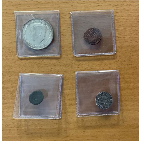 WORLDWIDE: LOT of 4 eclectic coins