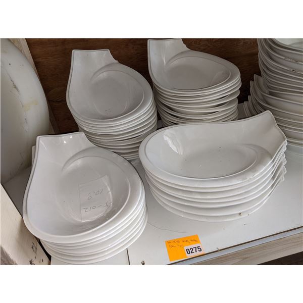 A Set of 41 white serving dishes All same sizes
