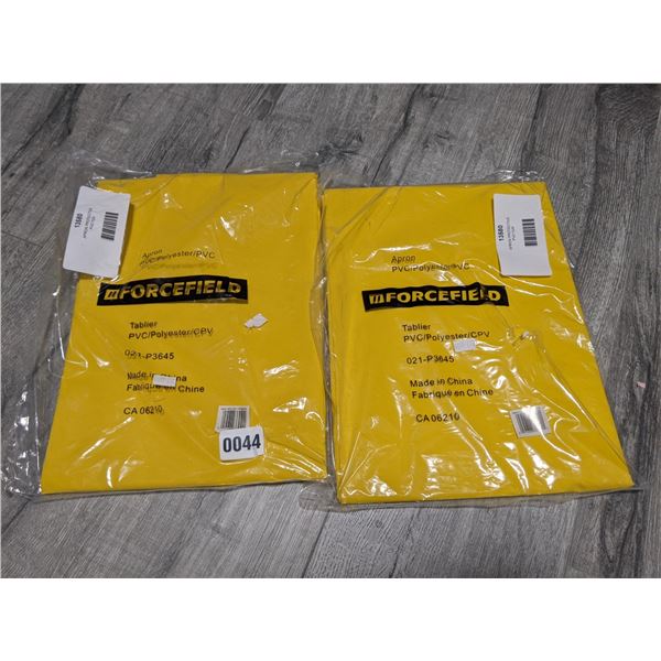 Group of 2 NEW Forcefield yellow dishwashing aprons