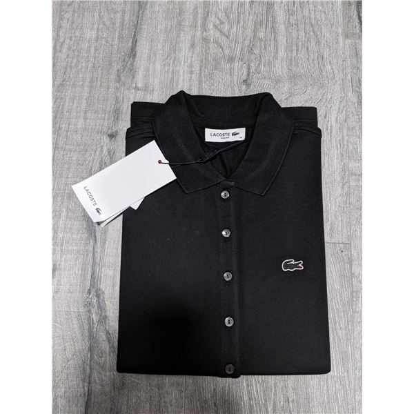 Four NEW Lacoste slim fit sleeveless black polo shirts (retail price $95 each) - sizes 36/ 34/ 32/ 3