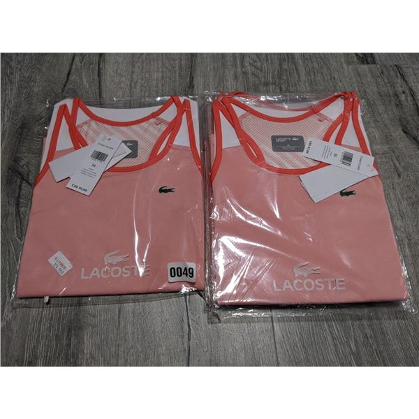 Four NEW Lacoste Sport ladies gym wear/ tank top (retail price $95 each) - sizes 34/ 34/ 36/ 36