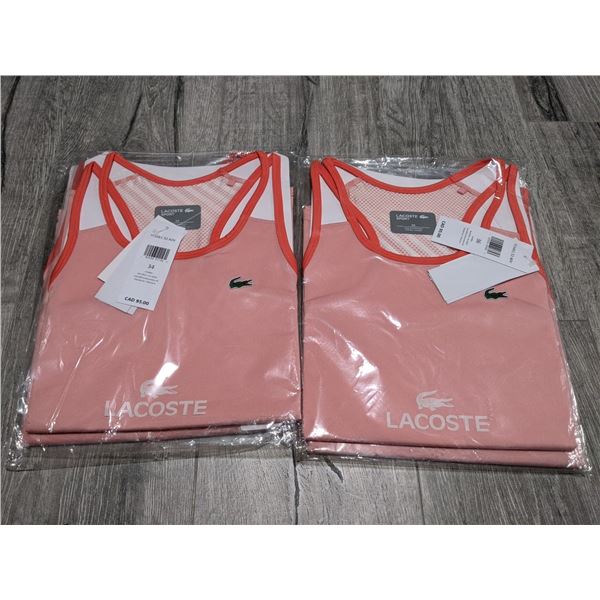 Four NEW Lacoste Sport ladies gym wear/ tank top (retail price $95 each) - sizes 36/ 34/ 34/ 36