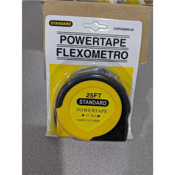 Box of 6 25ft Standard Power measuring tape - Brand New