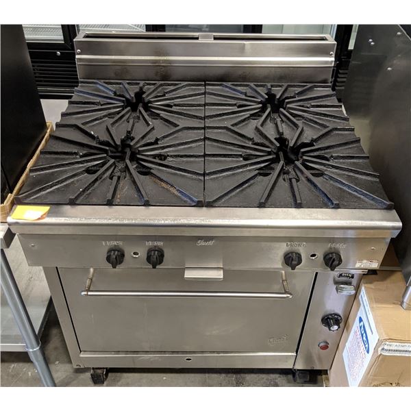 4 Burner w/convection oven & casters by Quest Vancouver (Approx. 34