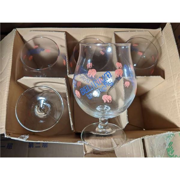 Set of 5 Delirium Tremens wine glasses