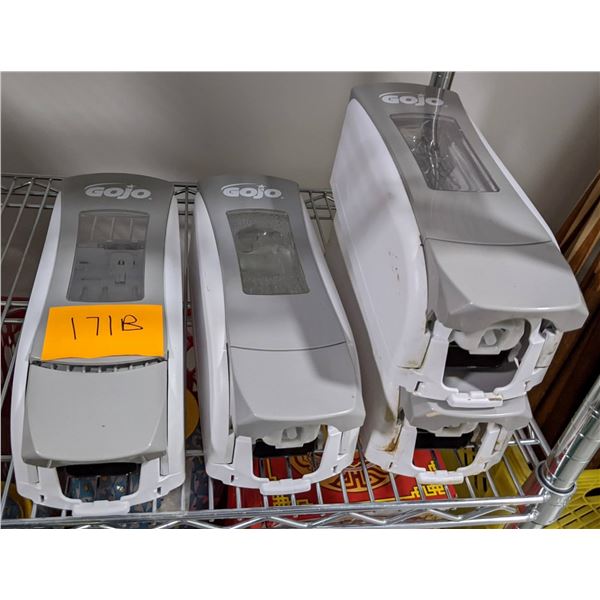 Group of 4 Gojo Hand Sanitizer dispenser w/packs of sanitizers