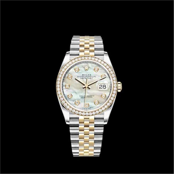 Rolex 36MM Datejust SS/YG With Diamond Bezel Model #126283RBR