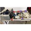 Image 1 : 2 BOXES OF ELECTRONICS AND TOTE OF DUFFEL BAGS