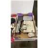 Image 2 : 2 BOXES OF ELECTRONICS AND TOTE OF DUFFEL BAGS