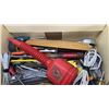 Image 3 : BOX OF ASSORTED HAND TOOLS, FUNNEL AND MORE