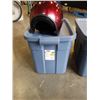 Image 2 : 2 RUBBERMAID ROUGHNECK STORAGE TOTES AND ESCOOTER HELMET