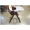 Image 4 : VINTAGE WOODEN HIGHCHAIR WITH PLASTIC PROTECTIVE TOP
