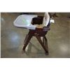 Image 7 : VINTAGE WOODEN HIGHCHAIR WITH PLASTIC PROTECTIVE TOP