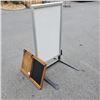 Image 1 : 5 FT TALL SPRING LOADED SIGN HOLDER AND CHALK BOARD DISPLAY