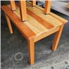 Image 2 : 25" x 42" WOODEN TABLE AND 20" X 20" TABLE