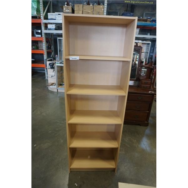 6 FOOT MAPLE FINISH BOOKSHELF