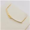 Image 3 : NEW STERLING SILVER GOLD TONE DIAMON BAR NECKLACE W/ APPRAISAL $1125