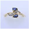 Image 1 : NEW 10KT YELLOW GOLD GENUINE BLUE SAPPHIRE AND DIAMOND RING SIZE 8 W/ APPRAISAL $1620
