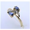 Image 2 : NEW 10KT YELLOW GOLD GENUINE BLUE SAPPHIRE AND DIAMOND RING SIZE 8 W/ APPRAISAL $1620
