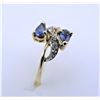 Image 3 : NEW 10KT YELLOW GOLD GENUINE BLUE SAPPHIRE AND DIAMOND RING SIZE 8 W/ APPRAISAL $1620