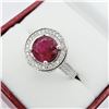 Image 2 : NEW STERLING SILVER NATURAL RUBY AND CZ COCKTAIL RING SIZE 6.5 W/ APPRAISAL $905