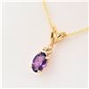 Image 3 : NEW 10TKT YELLOW GOLD GENUINE .35CT  AMETHYST AND .01CT DIAMOND PENDANT W/ STERLING CHAIN W/ APPRAIS