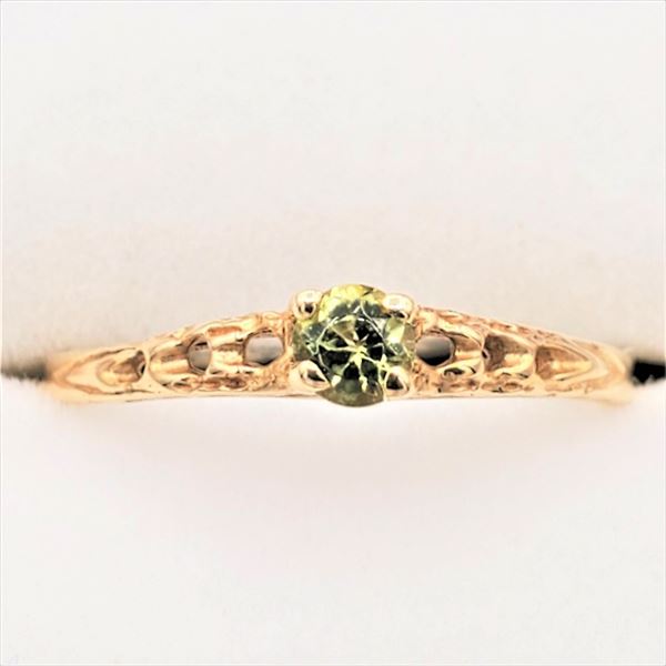 NEW 10KT YELLOW GOLD GENUINE PERIDOT BABY RING SIZE 2.75 - RETAIL $600