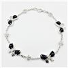 Image 1 : NEW STERLING SILVER GENUINE BLUE SAPPHIRE AND CZ BRACELET AND 8 SAPPHIRE W/ APPRAISAL $1170
