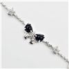 Image 2 : NEW STERLING SILVER GENUINE BLUE SAPPHIRE AND CZ BRACELET AND 8 SAPPHIRE W/ APPRAISAL $1170