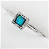 Image 2 : NEW STERLING SILVER SYNTHETIC OPAL AND CZ RING SIZE 9 - RETAIL $150