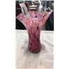 Image 2 : PINK ART GLASS VASE AND COURAGE GLASS BOTTLE