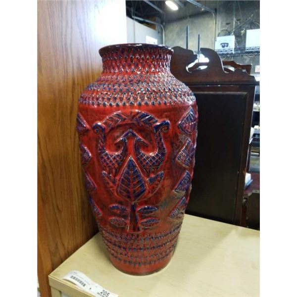 RED AND BLUE CERAMIC VASE