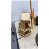 Image 7 : ELECTRIC WOODEN WINDMILL WITH CARVED WOODEN PLATES AND CANTEEN