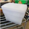 Image 3 : 5 NEW 50 LITER TOTES WITH LIDS - CLEAR