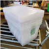 Image 1 : 5 NEW 50 LITER TOTES WITH LIDS - CLEAR