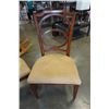 Image 2 : 3 VINTAGE WOOD AND UPHOLSTED CHAIRS