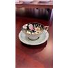 Image 2 : PARAGON HAND PAINTED CUP AND SAUCER, ROYAL ALBERT ENCHAMENT CUP, SUCAER, AND PLATE, AND ROYAL ALBERT