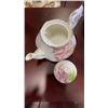 Image 8 : 60 PIECES OF ROYAL ALBERT BLOSSOM TIME - 18 CUPS AND SAUCERS, TEAPOT W/ CREAM AND SUGAR, 15  6" PLAT