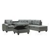 Image 2 : BRAND NEW GREY MODERN REVERSIBLE SECTIONAL SOFA W/ STORAGE OTTOMAN RETAIL $2499  114.5” W x 80.5” D 