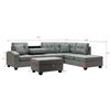 Image 3 : BRAND NEW GREY MODERN REVERSIBLE SECTIONAL SOFA W/ STORAGE OTTOMAN RETAIL $2499  114.5” W x 80.5” D 