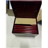 Image 6 : NEW JORDAN MARK JEWELRY BOX AND BOX OF HANDLES, KNOBS, METAL ACCENT PIECES