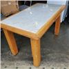 Image 1 : 59" x 35" TABLE WITH 29" x 53" MARBLE SLAB INSERT